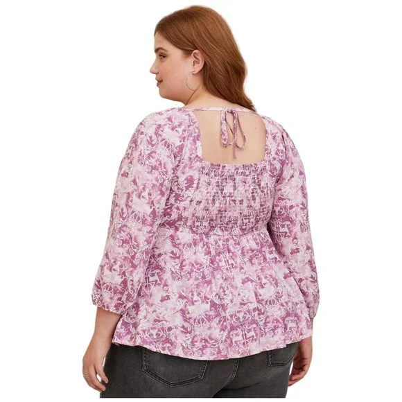 TORRID x HARRY POTTER - Deathly Hallows Peplum Tie Front Blouse Size 1X NEW NWOT - Picture 3 of 8